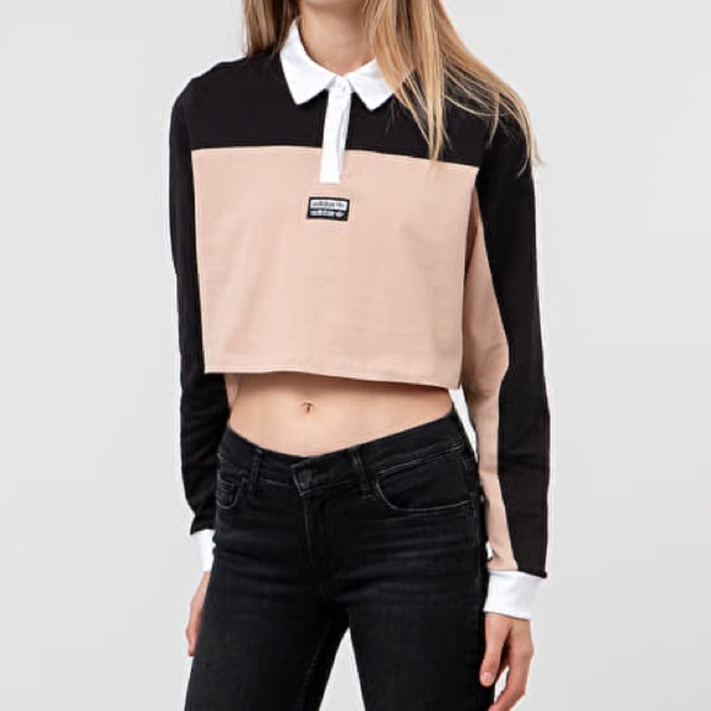Adidas Cropped Polo Long Sleeve Shirt (XS)